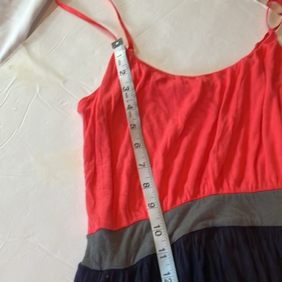 Soprano orange and navy spaghetti strap dress Sz M - Picture 8 of 13